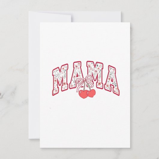 Mama est 2025 Moederdag Coquette boog Kaart (Voorkant)