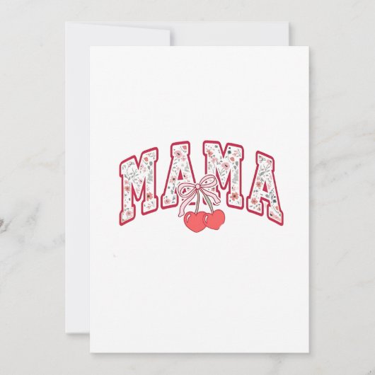 Mama est 2025 Moederdag Coquette boog Kaart (Voorkant)