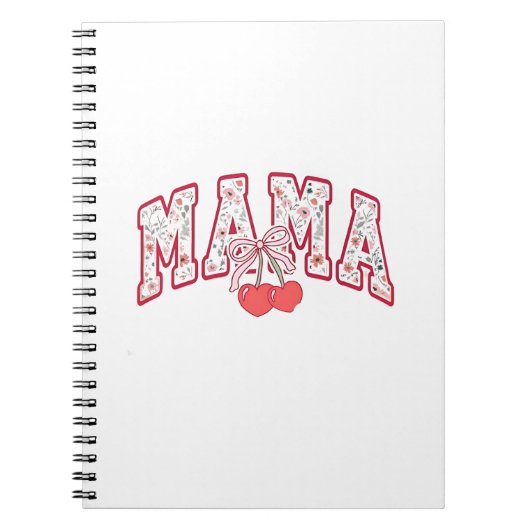 Mama est 2025 Moederdag Coquette boog Notitieboek (Voorkant)