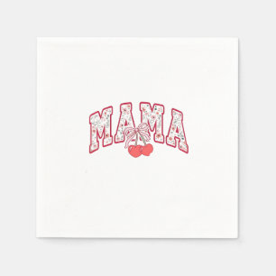 Mama est 2025 Moederdag Coquette boog Servet