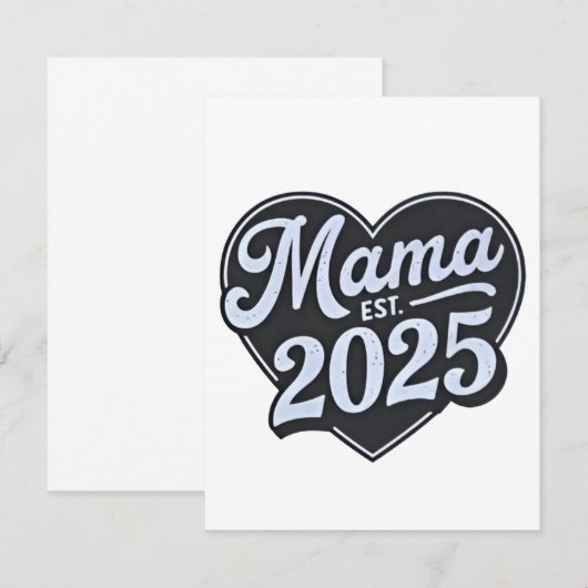 MAMA est 2025 Moedersdag Moeder Wordt  Notitiekaartje (Voorkant / Achterkant)