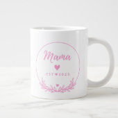 Mama Est.2025 shirt -Mother gift Pink Minimal -  Grote Koffiekop (Rechts)