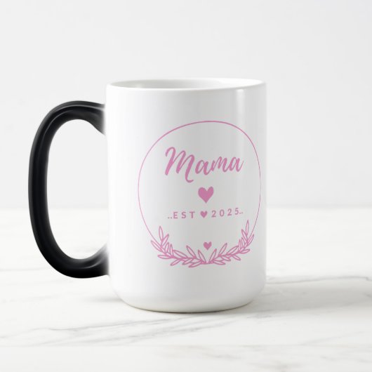 Mama Est.2025 shirt -Mother gift Pink Minimal - Magische Mok (Links)