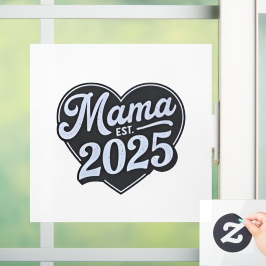 MAMA est 2025 Zwangerschap Moederdag Mom To Be Raamsticker (Huis)