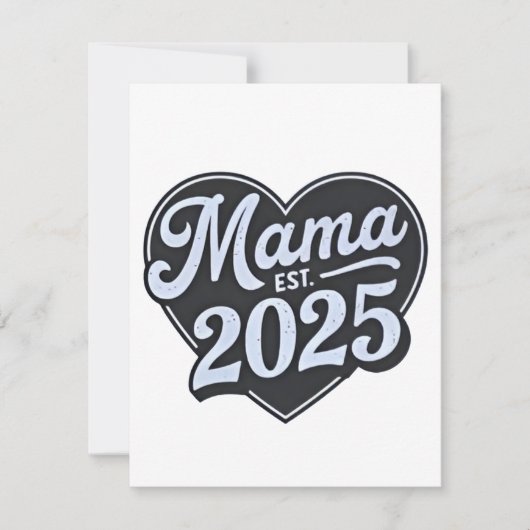 MAMA est 2025 Zwangerschaps Moederdag Moeder Wordt Notitiekaartje (Voorkant)