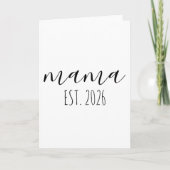 Mama Est. 2026 Mom To Be Minimalist Personalized Kaart (Voorkant)