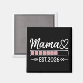 Mama est. 2026 Zwangerschapsaankondiging Moeder Magneet (Voorkant / Achterkant)