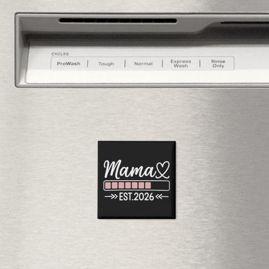 Mama est. 2026 Zwangerschapsaankondiging Moeder Magneet (Insitu (Vaatwasser))