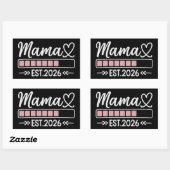 Mama est. 2026 Zwangerschapsaankondiging Moeder  Rechthoekige Sticker (Vel)