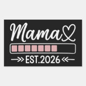 Mama est. 2026 Zwangerschapsaankondiging Moeder  Rechthoekige Sticker (Voorkant)