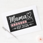 Mama est. 2026 Zwangerschapsaankondiging Moeder  Rechthoekige Sticker (Envelop)