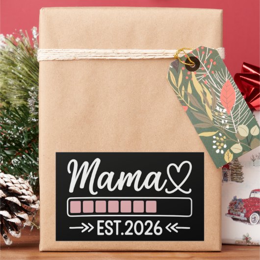 Mama est. 2026 Zwangerschapsaankondiging Moeder  Rechthoekige Sticker (Feestdagen)