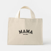 Mama Est. Aangepast Jaar Zwarte Sport Stijl Mini Tote Bag (Achterkant)