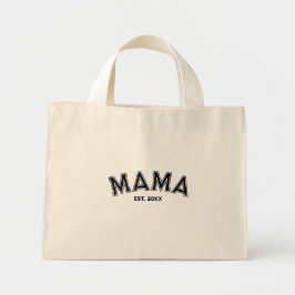 Mama Est. Aangepast Jaar Zwarte Sport Stijl Mini Tote Bag