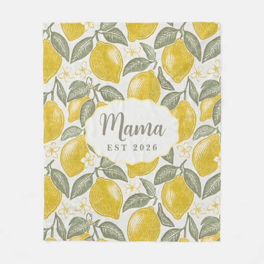 Mama Est Amalfi Kust Citroenen Fleece Deken (Voorkant)