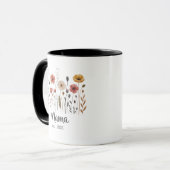 Mama Est Bloem Jaar Botanische Wilde Bloem Kunst Mok (Voorkant links)
