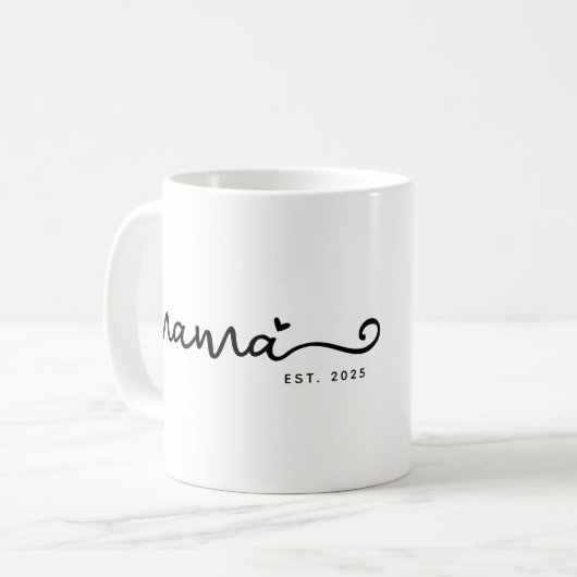 Mama Est. Chic Script Moederdag Gift Koffiemok (Voorkant links)