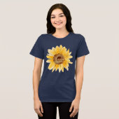 Mama Est Cute Zonnebloem Tri-Blend Shirt (Voorkant volledig)