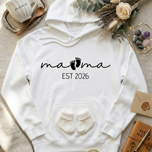 Mama Est Jaar Minimal Footprint Script Typografie Hoodie