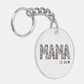 Mama Est Sleutelhanger Leopard Print, aangepaste M (Voorkant Links)