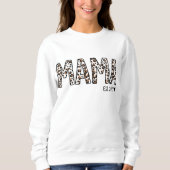 Mama Est Sweatshirt, Custom Mama Est 2022 Leopard Trui (Voorkant)