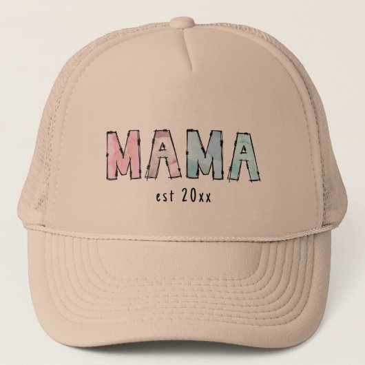 Mama est Trucker Hat Trucker Pet (Voorkant)