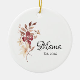 Mama Est. Year – New Mama Milestone Keramisch Ornament