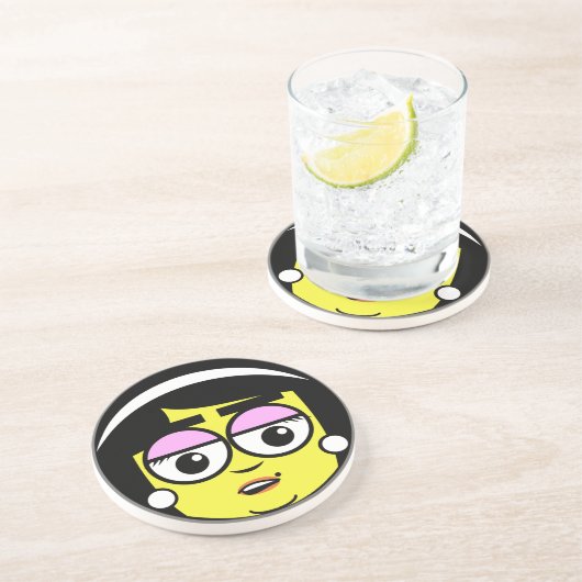 Mama Face Zandsteen Onderzetter (Zijkant)