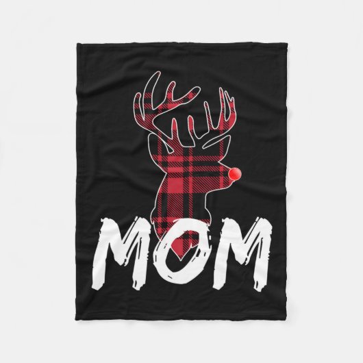 Mama Familie Matching Pyjama - Kerst Rood Neus De Fleece Deken (Voorkant)