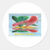 Mama Feathers Ronde Sticker (Voorkant)