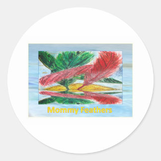 Mama Feathers Ronde Sticker