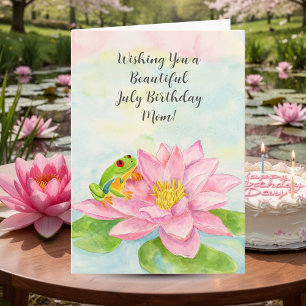 Mama Fijne verjaardag in juli met Waterlelie Kaart