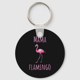 Mama flamingo tropische zomer dier aquarel sleutelhanger