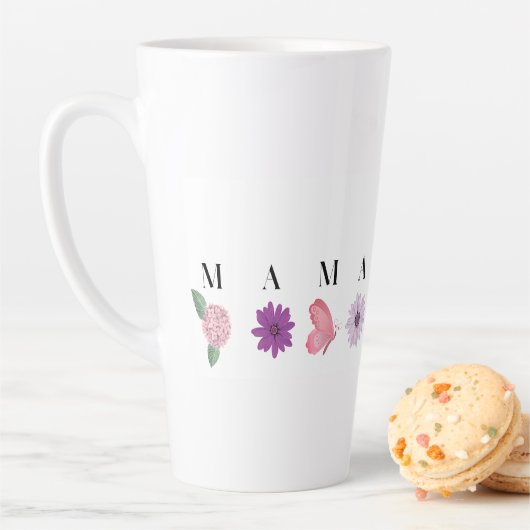 MAMA Floral Butterfly – Mother's Day Gift Latte Mok (In situ)
