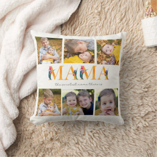 Mama Floral Custom Photo Tulips Kussen