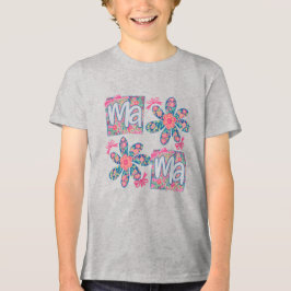Mama: Floral Elegance in Preppy Style Tri-Blend Shirt
