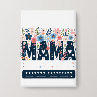 Mama Floral Heart – Boho Chic Mom Design Button