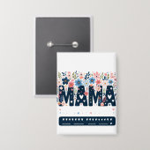 Mama Floral Heart – Boho Chic Mom Design Button (Voorkant / Achterkant)