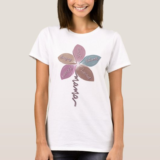 Mama Floral Inspirerend Moederdag T-shirt (Voorkant)