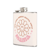 Mama Flower: Geliefd, sterk, mooi en waardig Heupfles (Links)