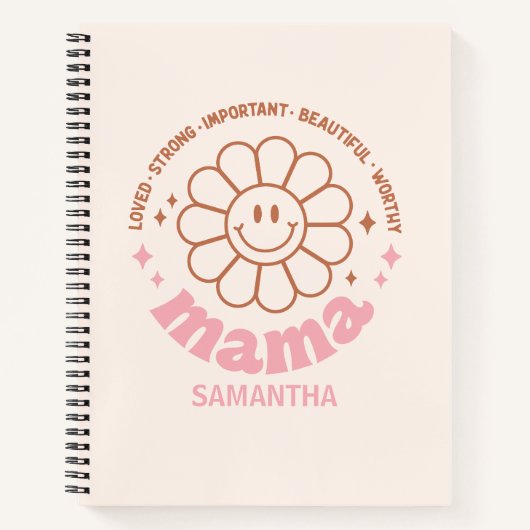 Mama Flower: Geliefd, sterk, mooi en waardig Notitieboek (Voorkant)