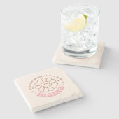 Mama Flower: Geliefd, sterk, mooi en waardig Stenen Onderzetter (Zijkant)