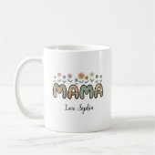 Mama, Flowers Moederdag Custom Name Koffiemok (Links)