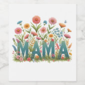 Mama Flowers Wijn Etiket (Enkel label)