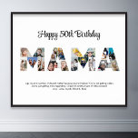 Mama Foto Collage Letter Cutout Mam Verjaardag Poster<br><div class="desc">Vier de speciale momenten met je moeder met dit Mama Photo Collage ontwerp. Dit aanpasbare ontwerp is perfect voor het creëren van een gepersonaliseerd en oprecht cadeau voor Moederdag en verjaardagsviering. Maak een prachtige collage met het woord MAMA, met gekoesterde momenten, het creëren van een visuele reis van de kostbare...</div>