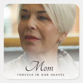 Mama Foto Gepersonaliseerde Memorial Tribute begra Vierkante Sticker (Voorkant)