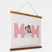 Mama Foto Minimal Modern Moederdag Gift Hangend Wandkleed (Gebogen)