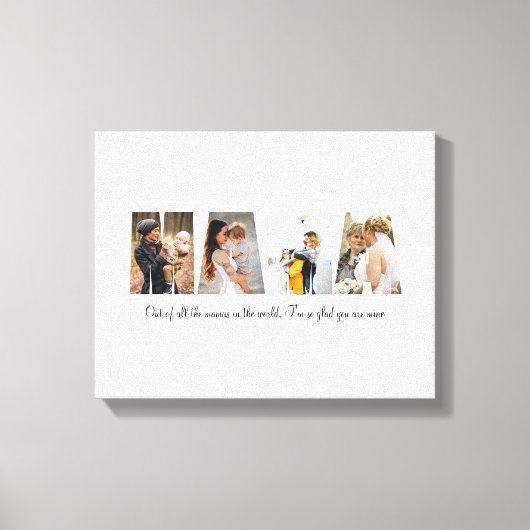 Mama fotocollage 4 foto's | Moederdag Cadeau Canvas Afdruk (Voorkant)