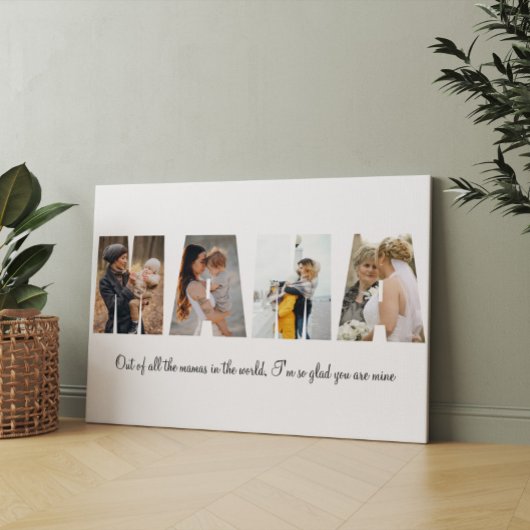 Mama fotocollage 4 foto's | Moederdag Cadeau Canvas Afdruk