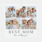 Mama Fotocollage Kerstmis Metalen Ornament (Voorkant)